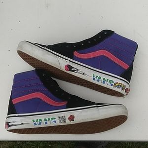 Vans sk8 high sneakers purple pink black women 8 men 6.5
